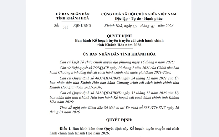 Tiếp tục tuyên truyền công tác cải cách hành chính năm 2026