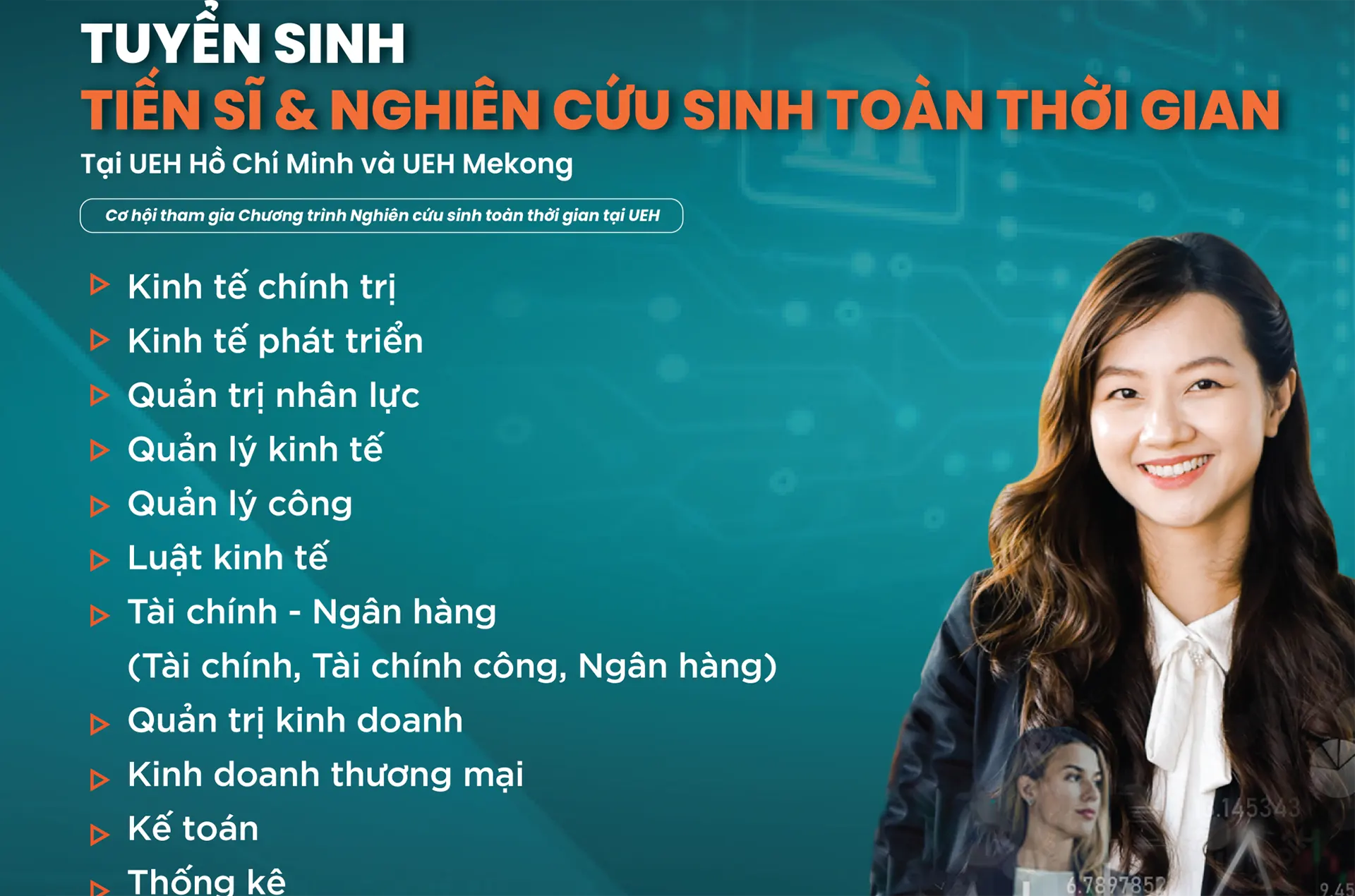 UEH tuyển sinh đào tạo trình độ tiến sĩ đợt 1 năm 2026 với 200 chỉ tiêu