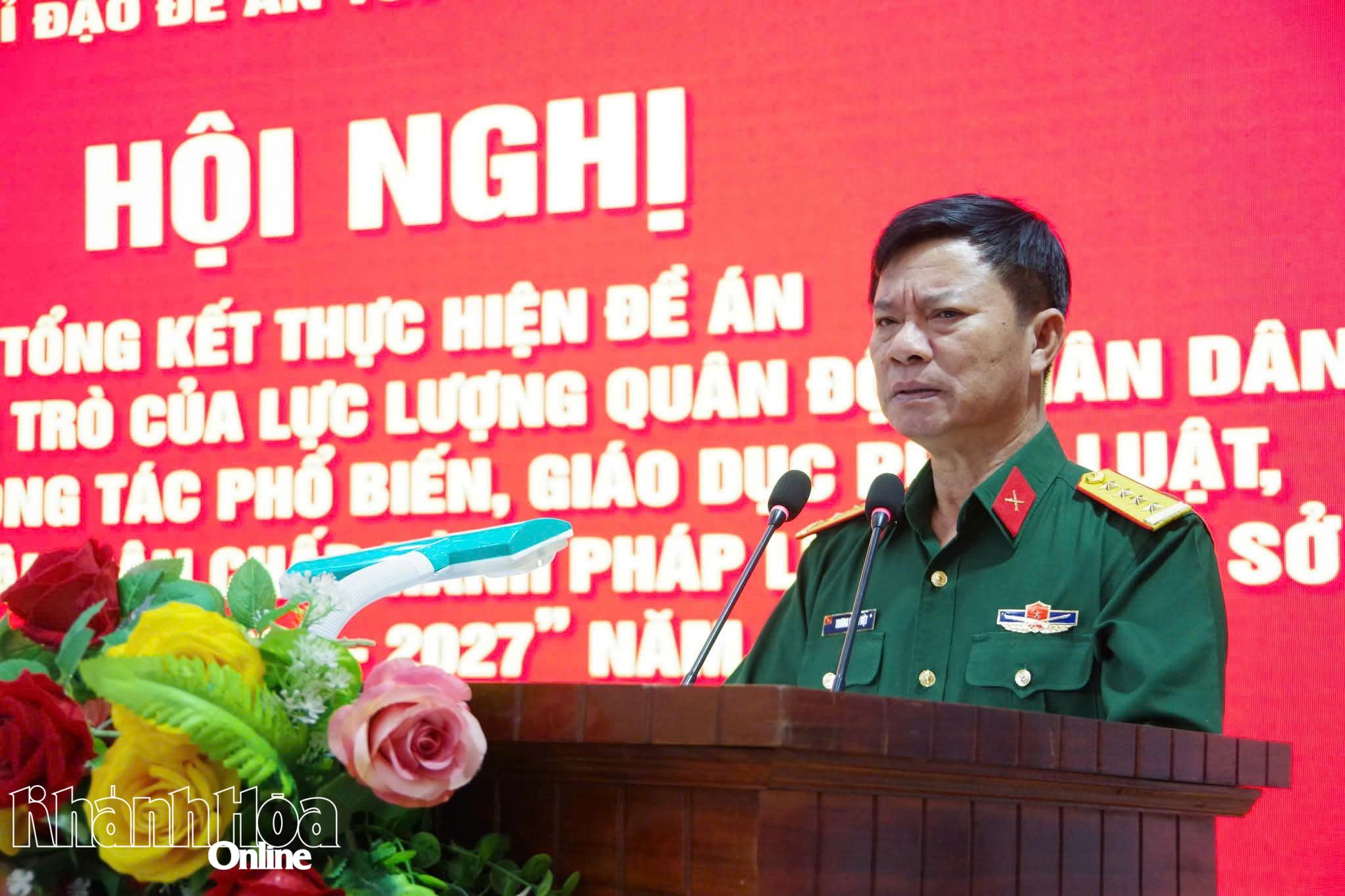Đại tá Trương Thành Việt phát biểu chỉ đạo tại hội nghị.