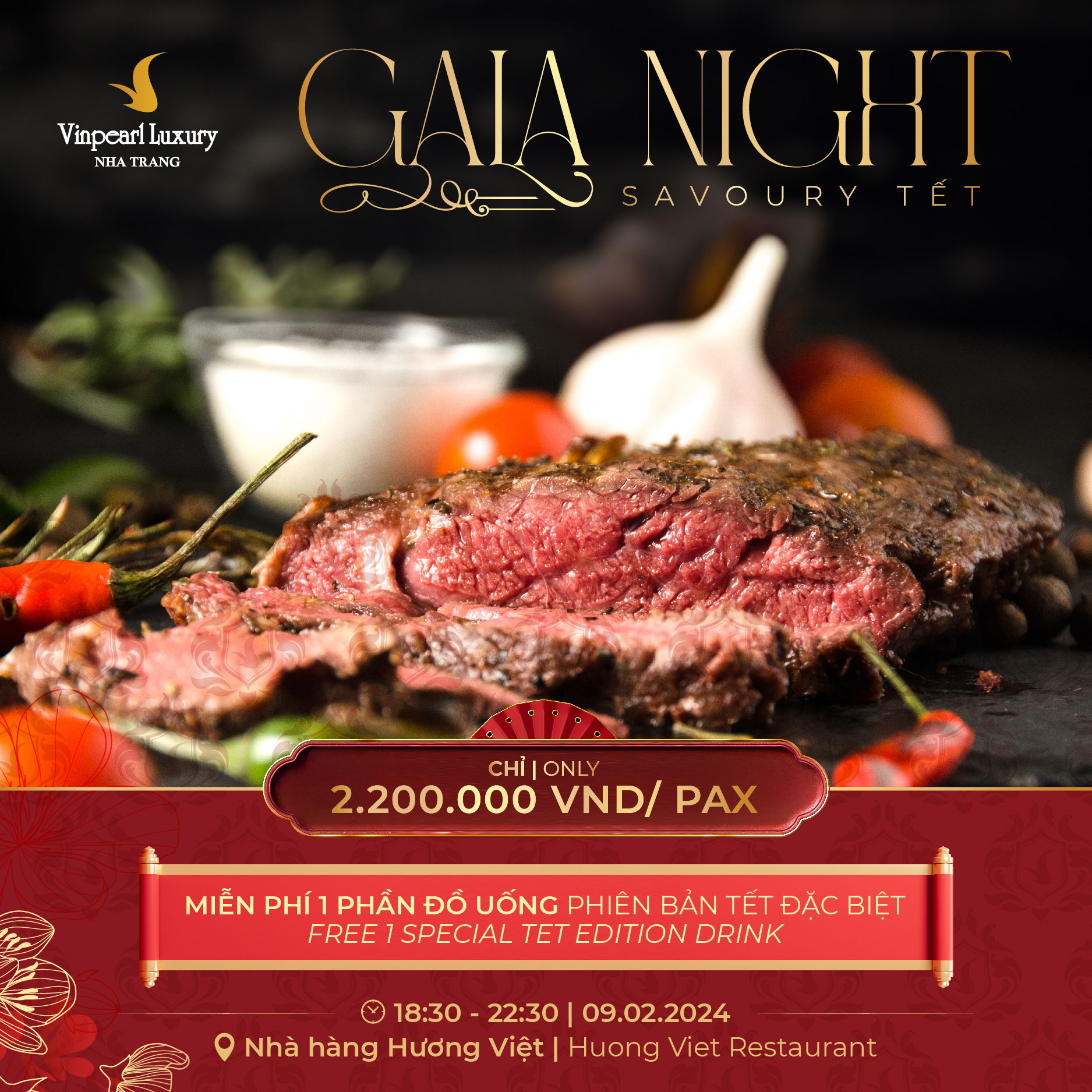 Vinpearl Luxury Nha Trang tổ chức Gala Dinner cho đêm Giao thừa