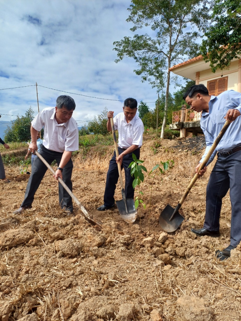 Nông dân huyện Khánh Sơn triển khai chương trình "Tết trồng cây đời đời nhớ ơn Bác Hồ".