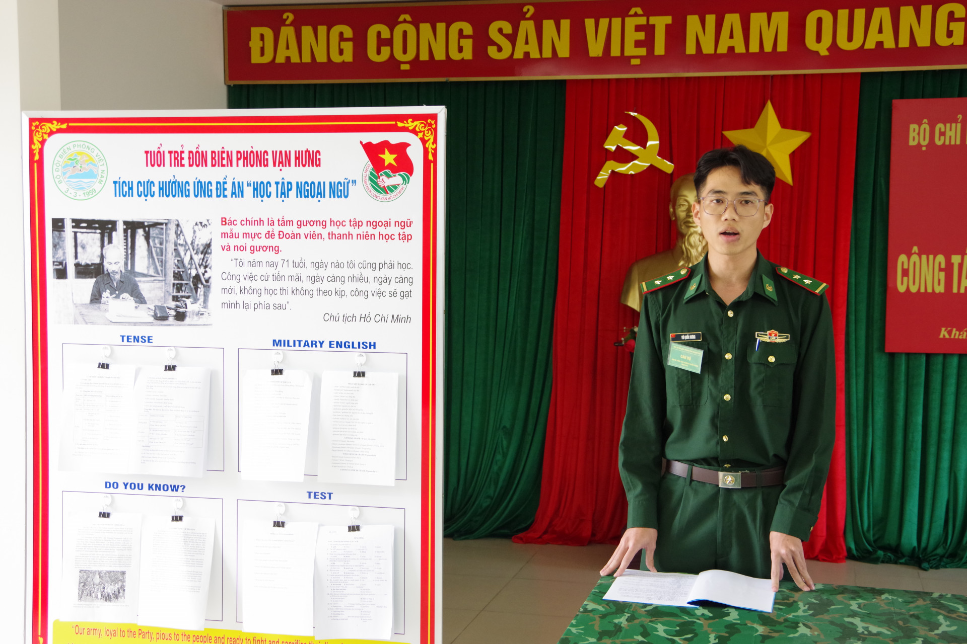 Sáng kiến mô hình học tiếng Anh di động của đội thi Đồn Biên phòng Vạn Hưng (huyện Vạn Ninh).