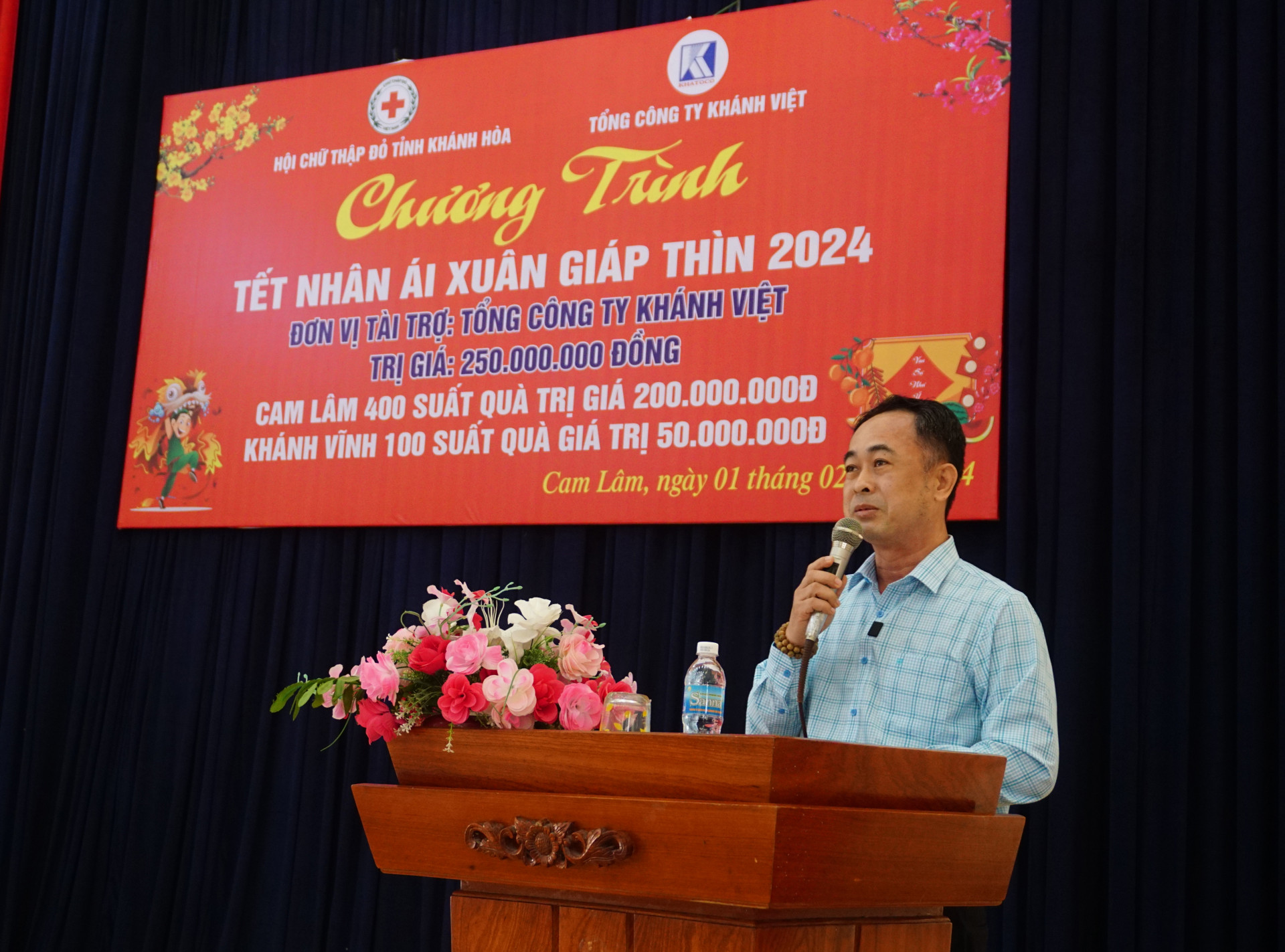 Ông Trần Minh Quang - Phụ trách hội đồng thành viên Tổng Công ty Khánh Việt phát biểu tại chương trình.