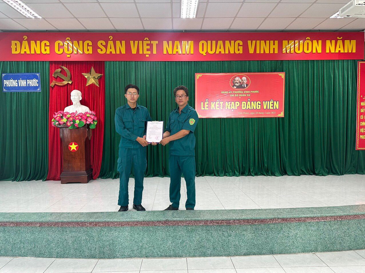 Đảng ủy phường Vĩnh Phước tập trung phát triển đảng viên trong lực lượng quân sự, dân quân.