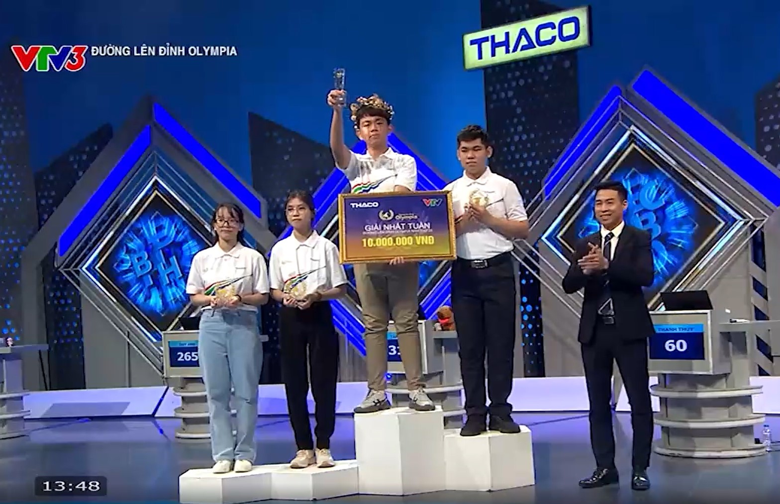 Học sinh Trường THPT Phan Bội Châu (TP. Cam Ranh) giành giải nhất tuần Đường lên đỉnh Olympia năm 2025