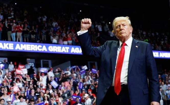 Ông Donald Trump trong cuộc vận động tranh cử ở Grand Rapids, bang Michigan ngày 20/7/2024. Ảnh: Getty Images/TTXVN