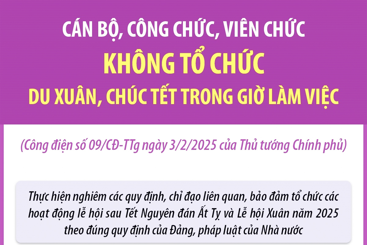 Cán bộ, công chức, viên chức không tổ chức du Xuân, chúc Tết trong giờ làm việc