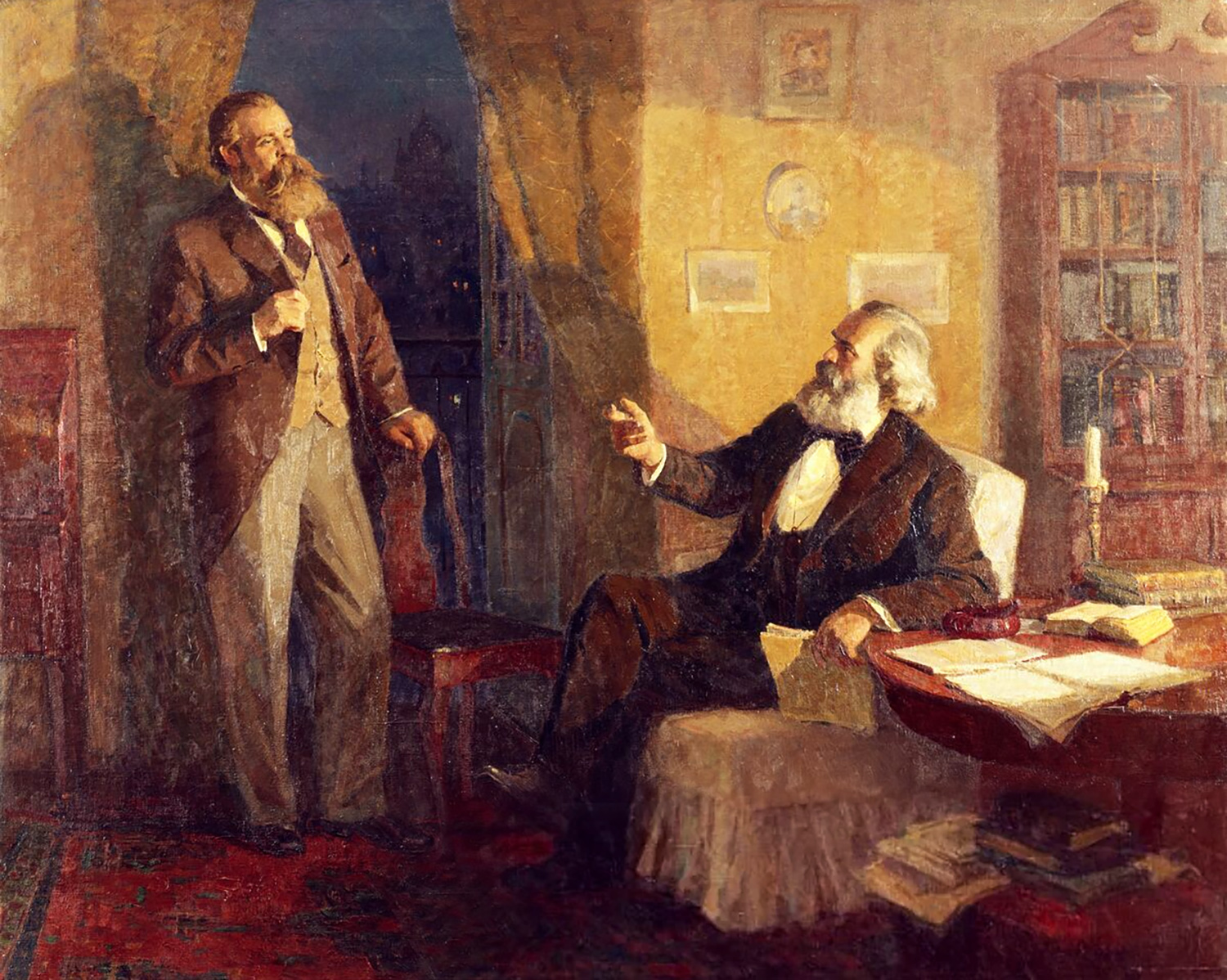 Chủ nghĩa Mác - Lê-nin đã trở thành thế giới quan và phương pháp luận khoa học, soi sáng con đường đấu tranh cách mạng của giai cấp công nhân và nhân dân lao động trên toàn thế giới (Trong tranh: C. Mác và Ph. Ăng-ghen) _Tranh: Tư liệu

