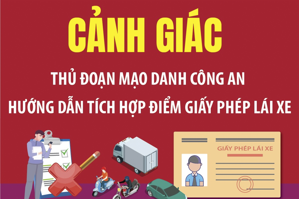 Cảnh báo thủ đoạn mạo danh công an hướng dẫn tích hợp điểm giấy phép lái xe