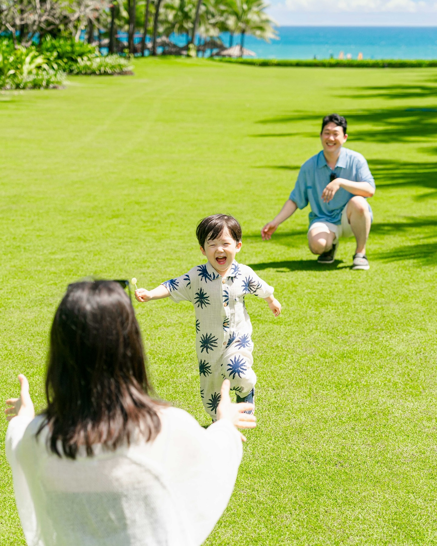 A Korean family enjoys a peaceful space at The Anam Cam Ranh.