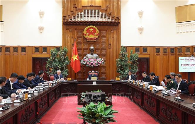 Thủ tướng Phạm Minh Chính chủ trì Phiên họp thứ 11 Ban Chỉ đạo tinh gọn bộ máy của Chính phủ. Ảnh: Dương Giang/TTXVN 