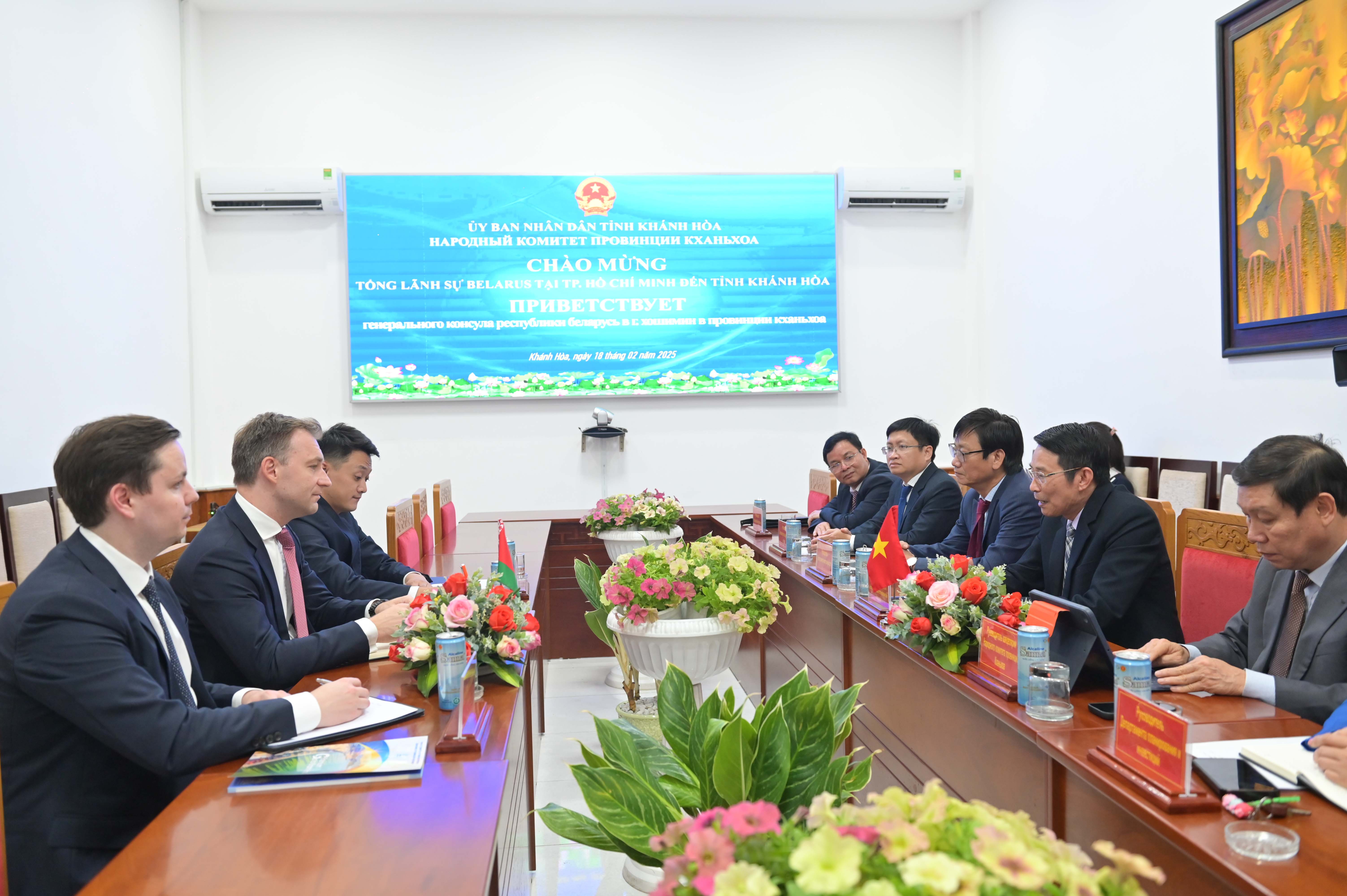 Quang cảnh buổi tiếp Tổng Lãnh sự Belarus tại TP. Hồ Chí Minh.