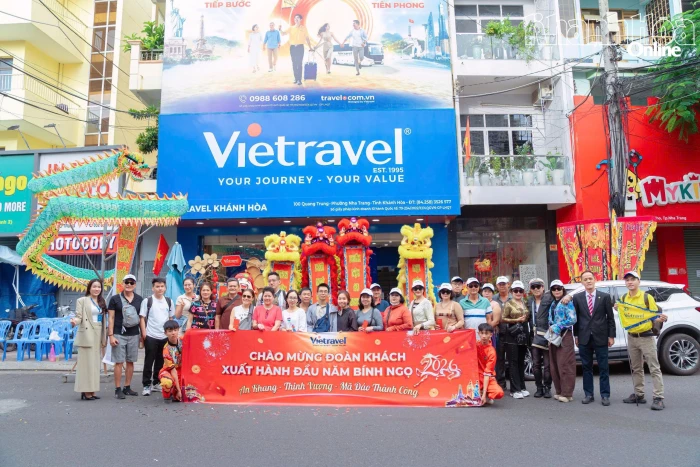 Đoàn khách Vietravel Khánh Hòa rộn ràng xuất hành đầu năm Bính Ngọ 2026