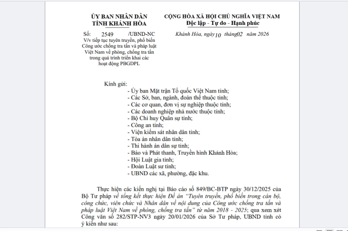 Tiếp tục tuyên truyền Công ước chống tra tấn và pháp luật về phòng, chống tra tấn