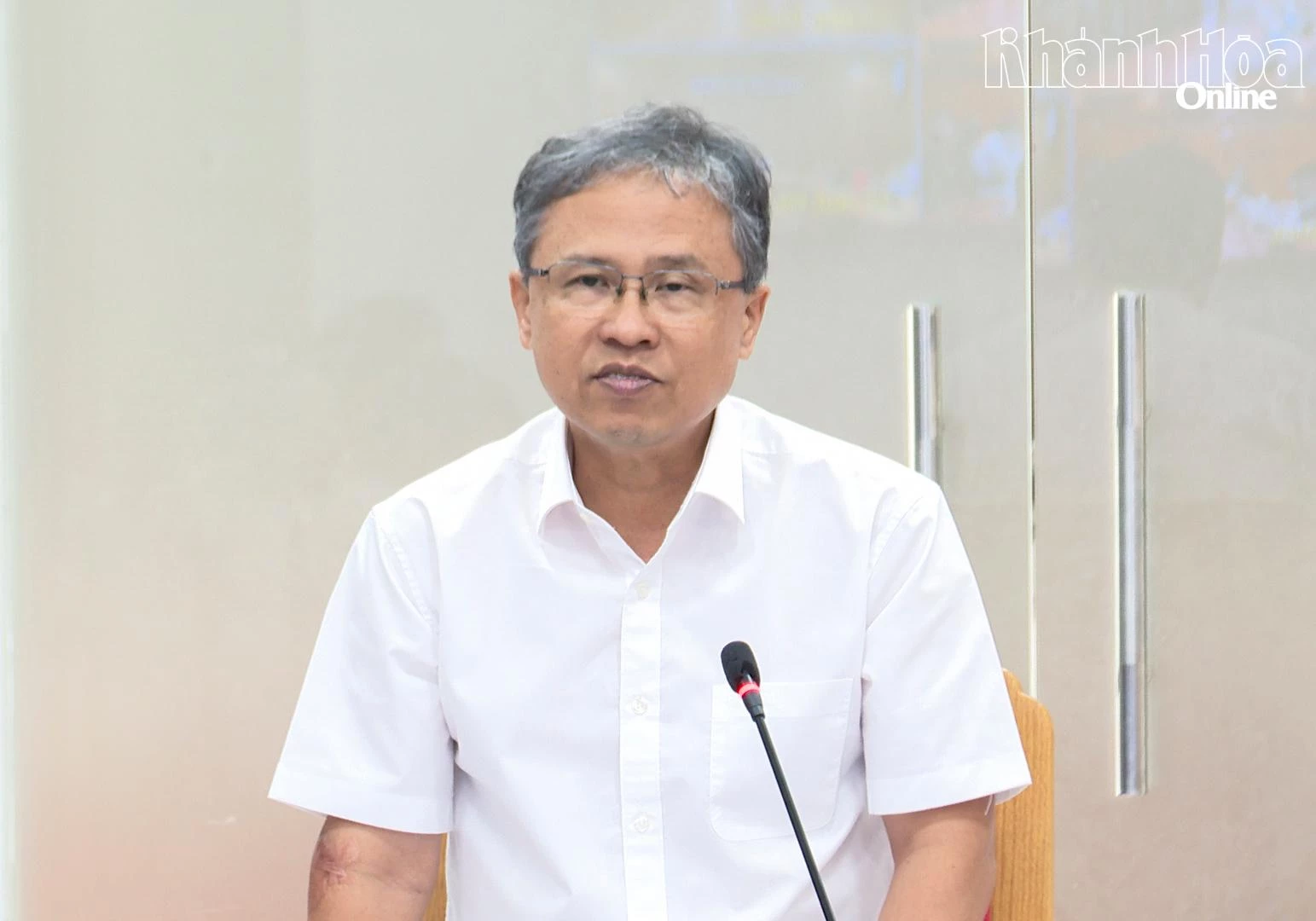 Đồng chí Trần Hòa Nam phát biểu tại phiên họp.