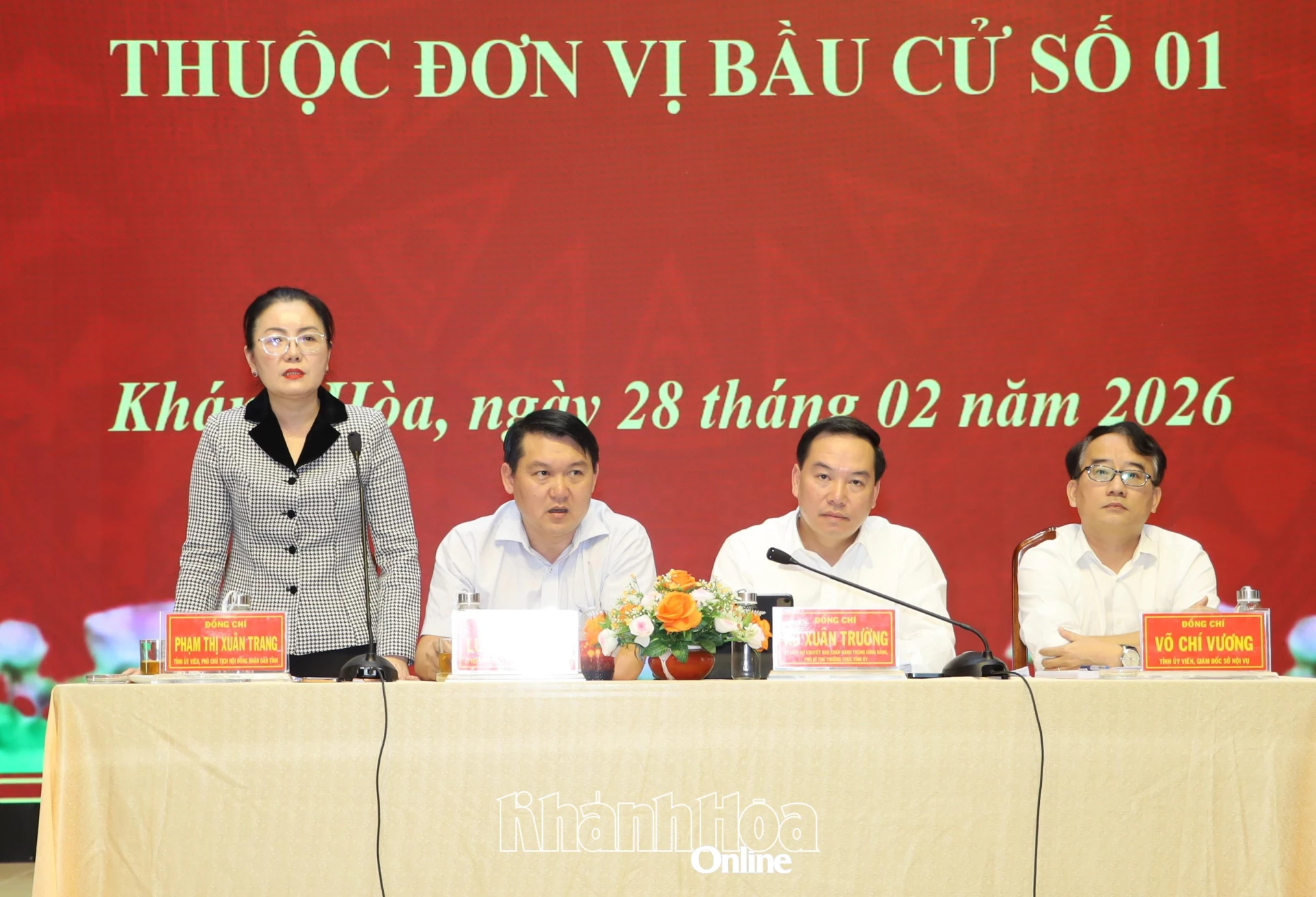 Đồng chí Phạm Thị Xuân Trang phát biểu tại buổi kiểm tra.