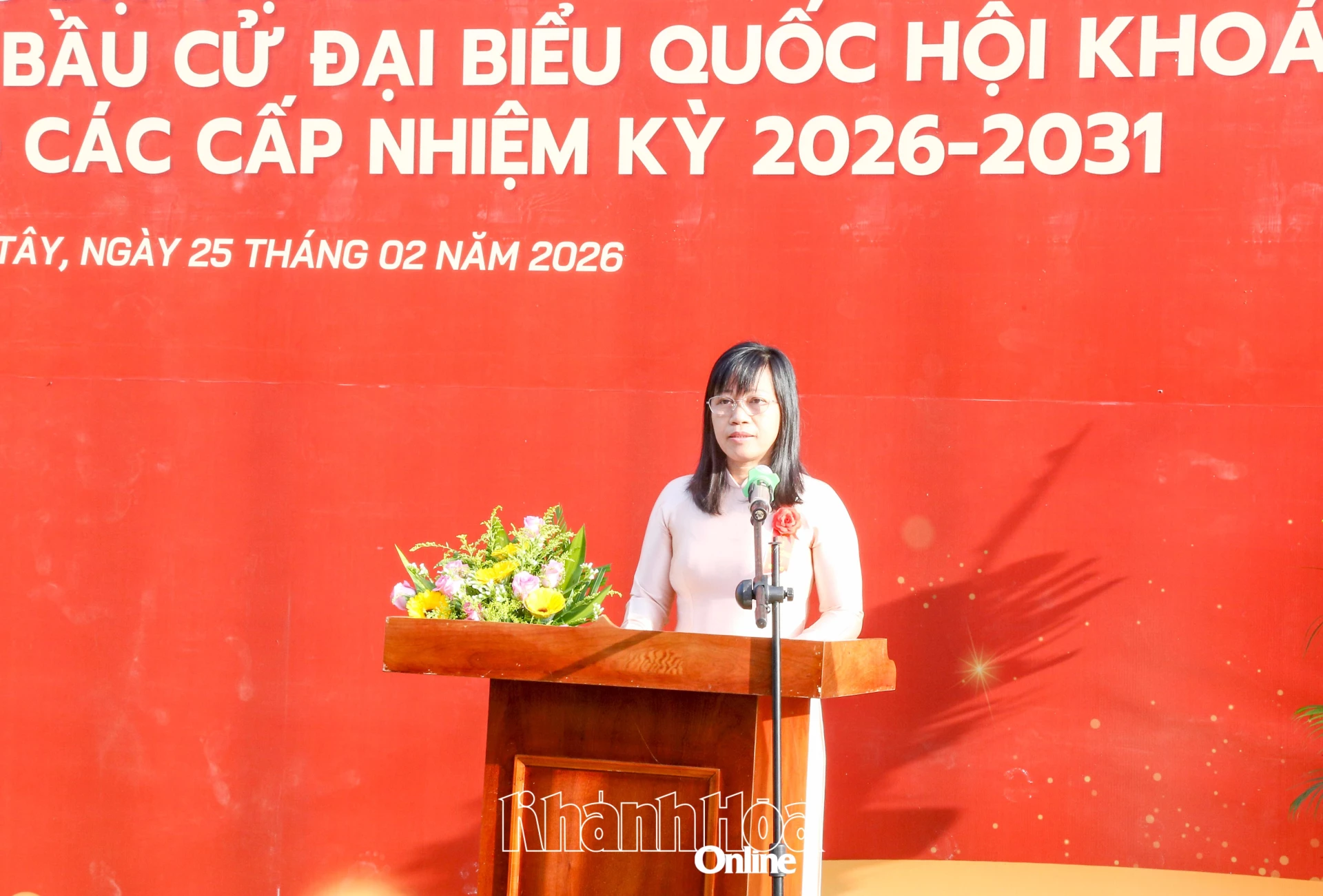 Lãnh đạo xã Bác Ái Tây phát biểu tại lễ khởi công