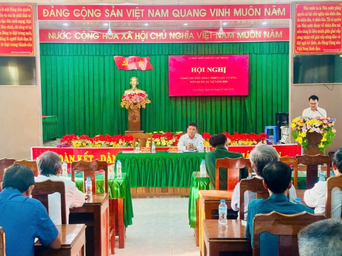 Xã Vạn Thắng: Giao chỉ tiêu phát triển lực lượng dân quân tự vệ năm 2026