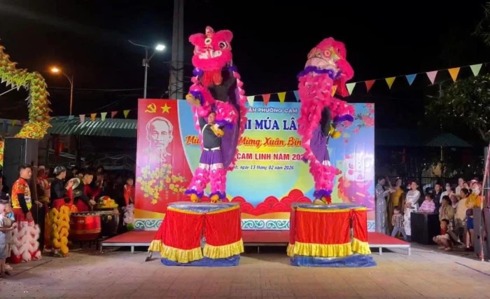 Phường Cam Linh tổ chức hội thi múa lân mừng Đảng, mừng xuân 