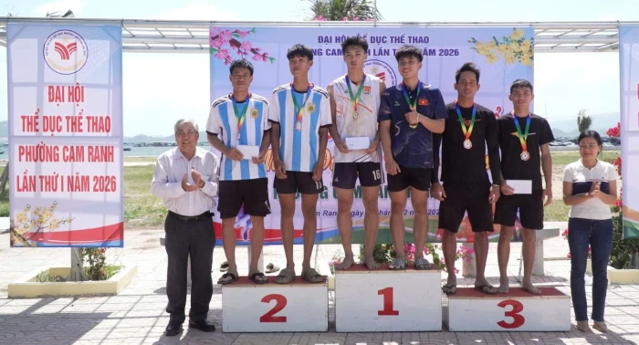 Phường Cam Ranh tổ chức Giải bóng chuyền mừng Đảng, mừng xuân 2026