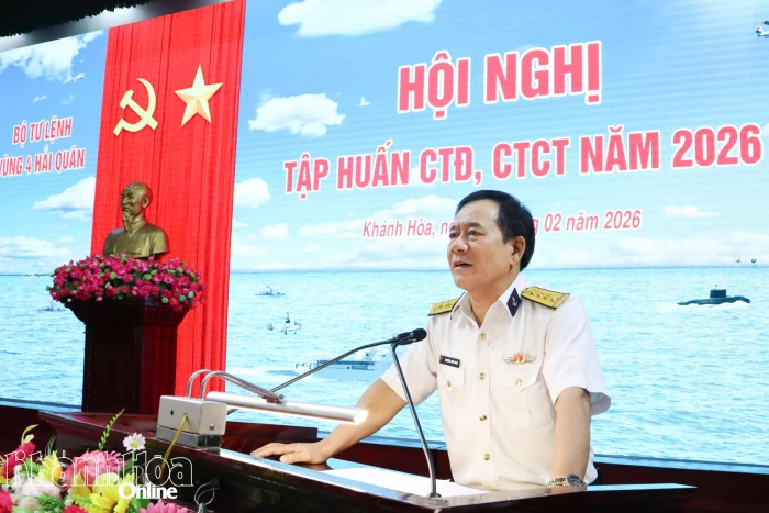 Vùng 4 Hải quân tập huấn công tác đảng, công tác chính trị năm 2026
