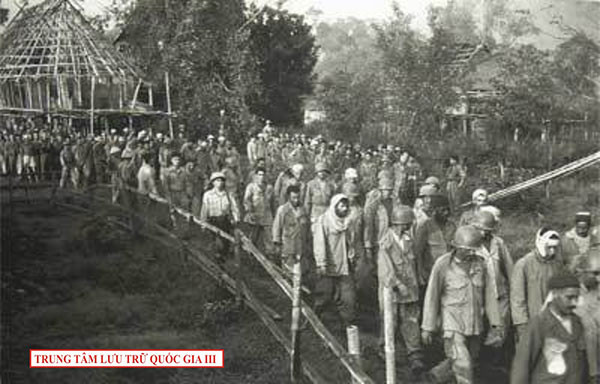 Hàng binh Pháp, Âu Phi trong Chiến dịch Điện Biên Phủ, tháng 5/1954.

