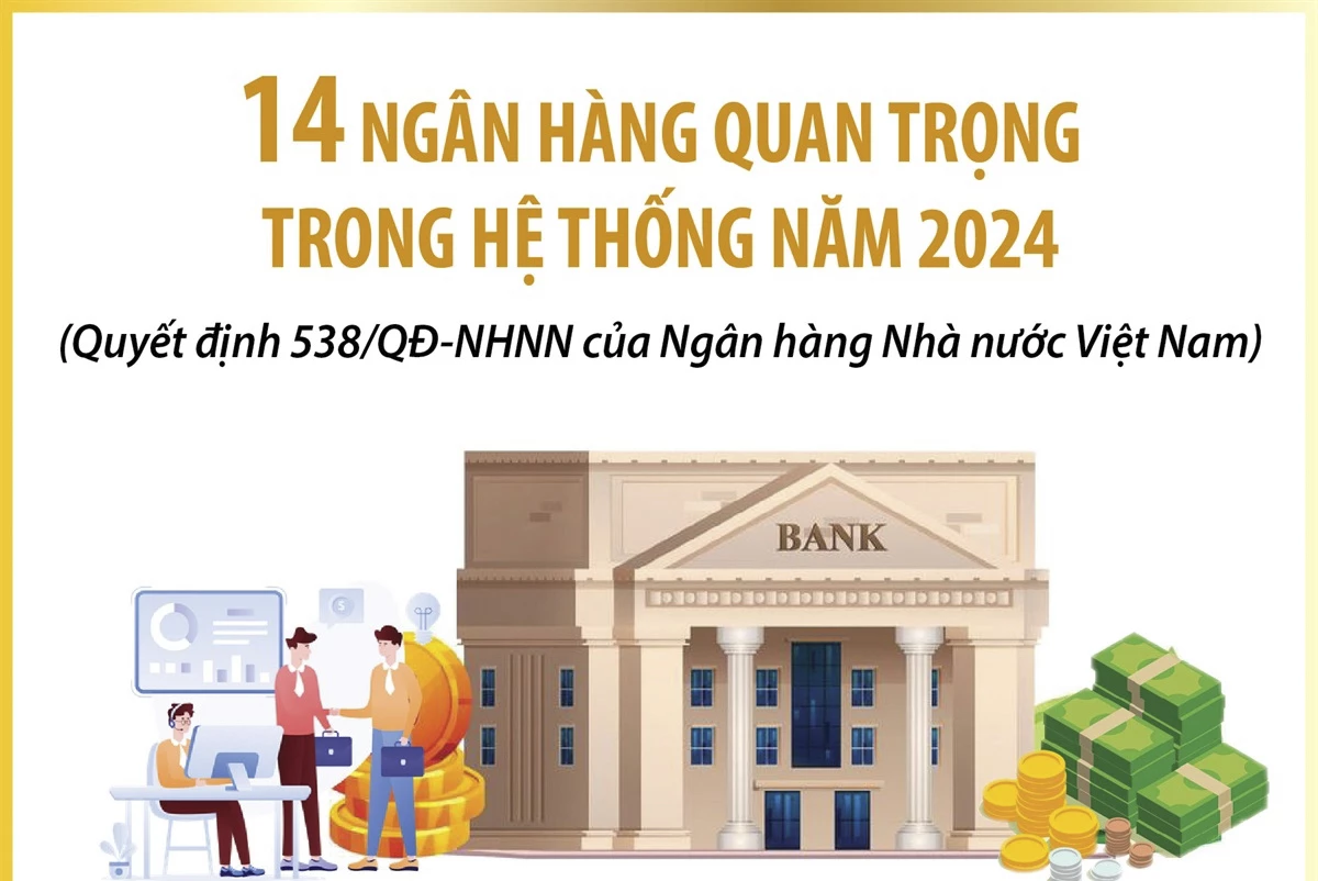 14 ngân hàng quan trọng trong hệ thống năm 2024