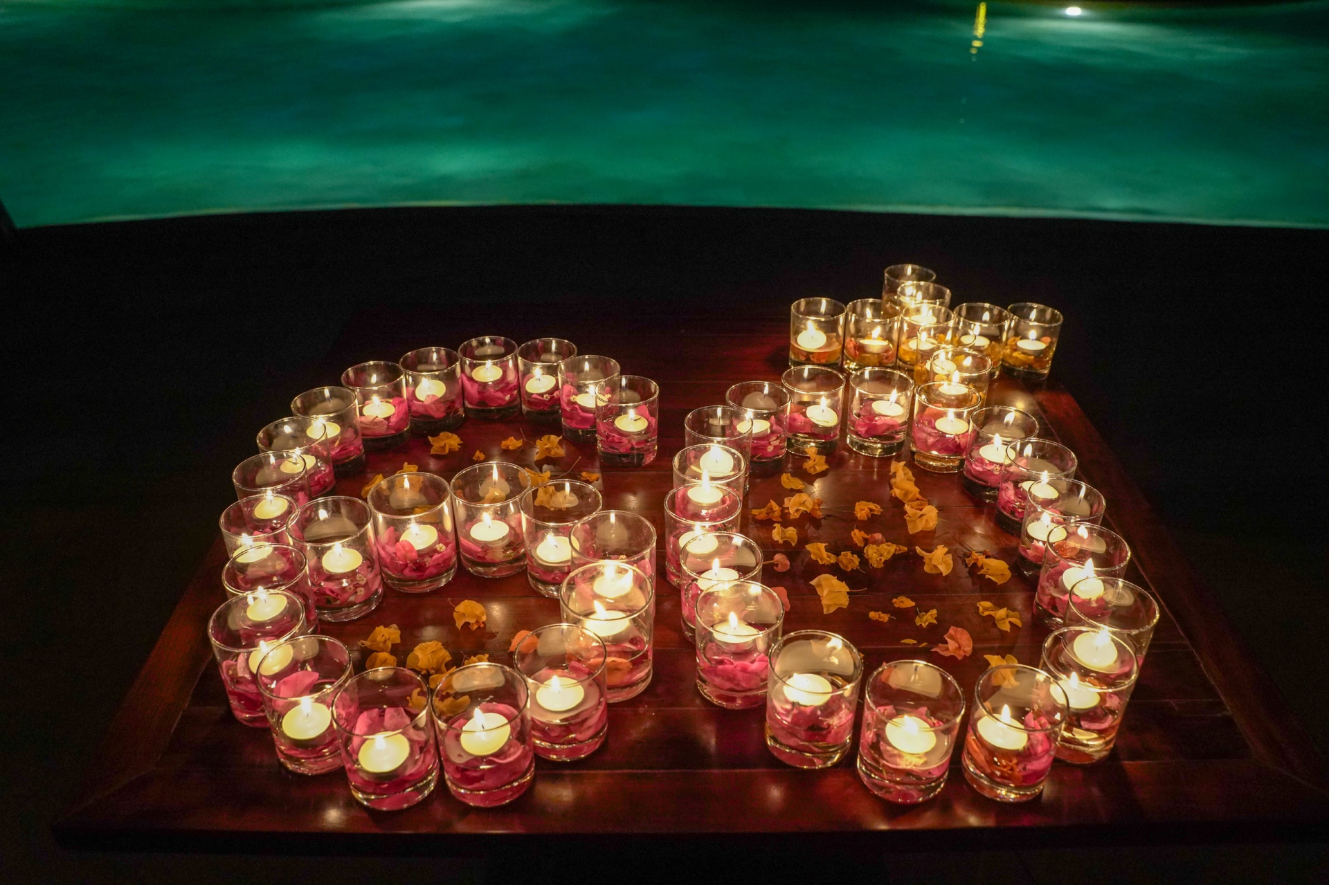 The Earth Hour symbol by the pool of Ana Mandara Cam Ranh