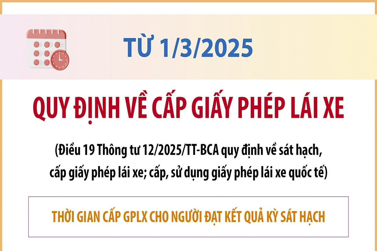 Quy định về cấp giấy phép lái xe từ 1/3/2025
