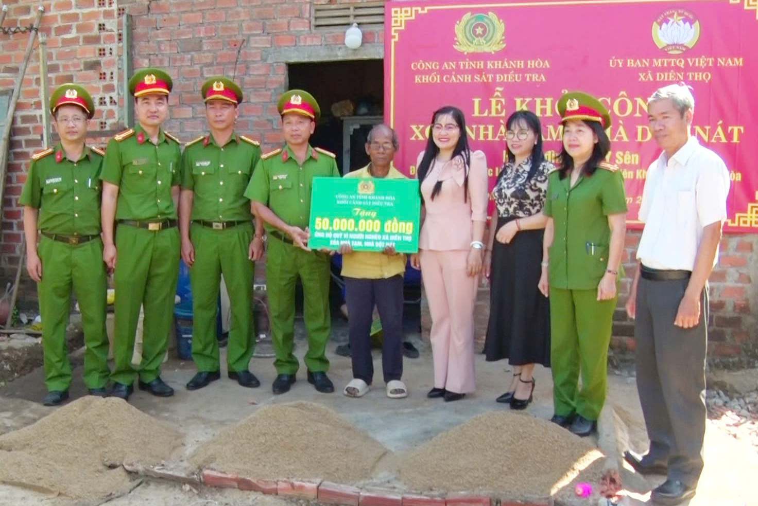 Khởi công xây nhà cho hộ có hoàn cảnh khó khăn tại xã Diên Thọ