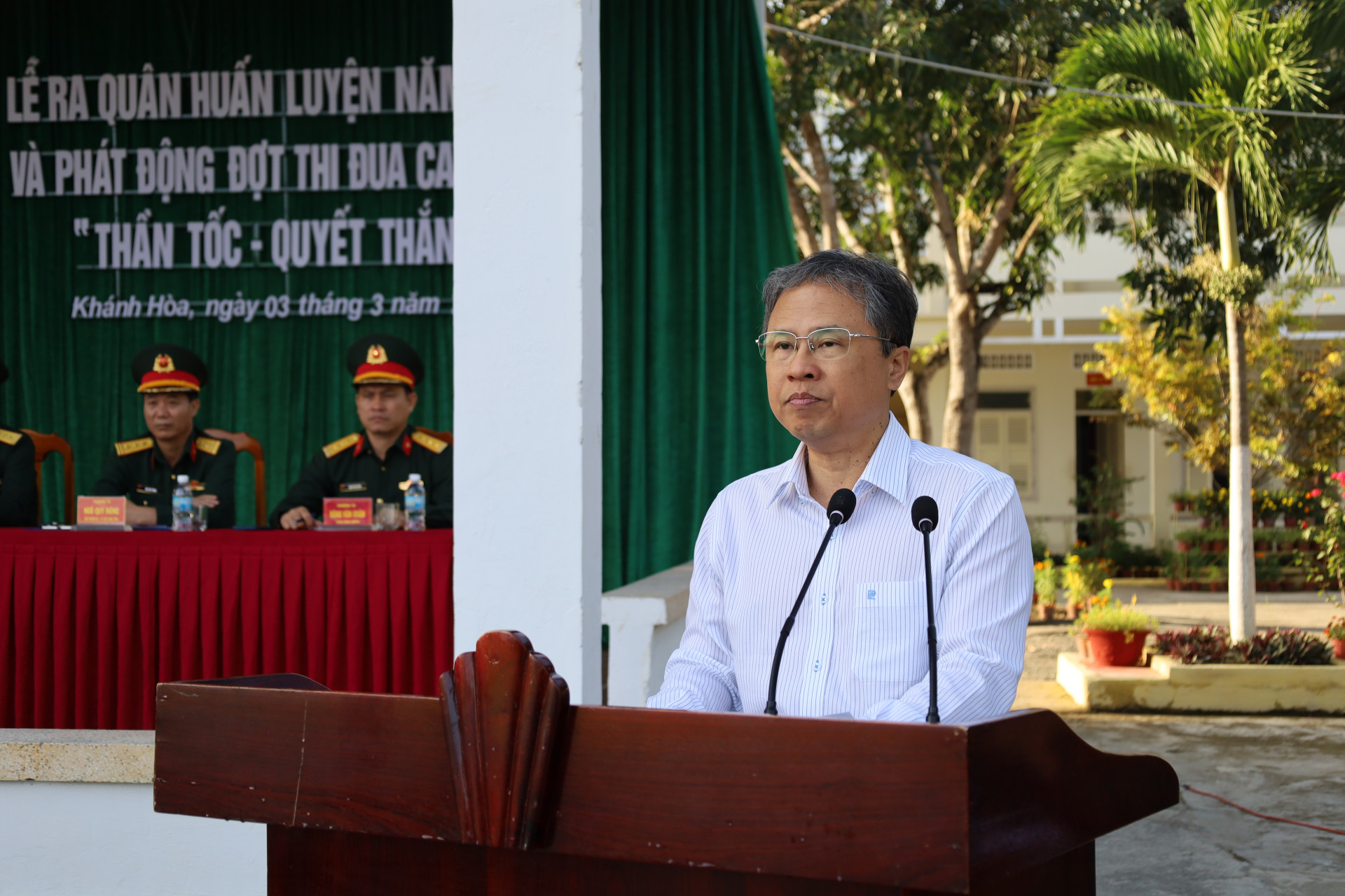 Ông Trần Hòa Nam phát biểu chỉ đạo tại buổi lễ.