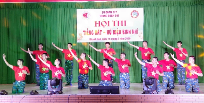 Trung đoàn 591 tổ chức Hội thi "Tiếng hát - vũ điệu binh nhì" năm 2026