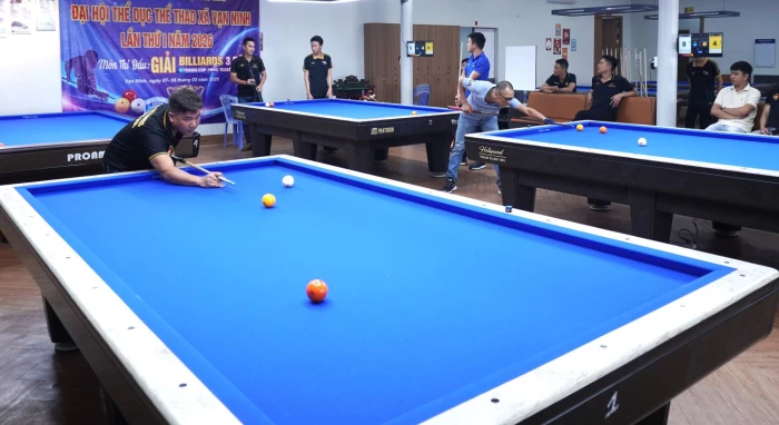 Hơn 60 cơ thủ tranh tài Giải billiards carom 3 băng xã Vạn Ninh mở rộng năm 2026