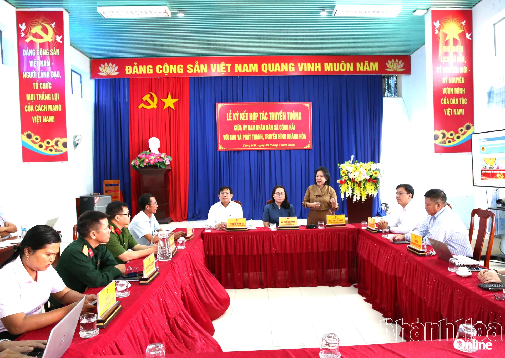 Giám đốc Thái Thị Lê Hằng phát biểu tại lễ ký kết