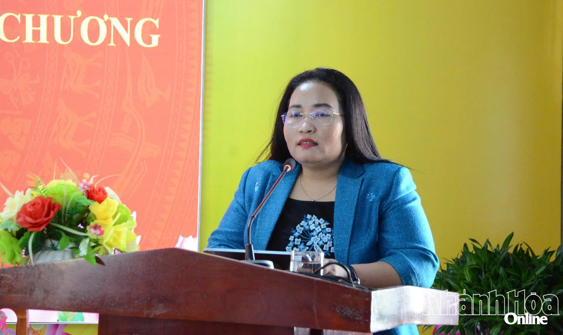 Bà Chamaléa Thị Thủy trình bày chương trình hành động.