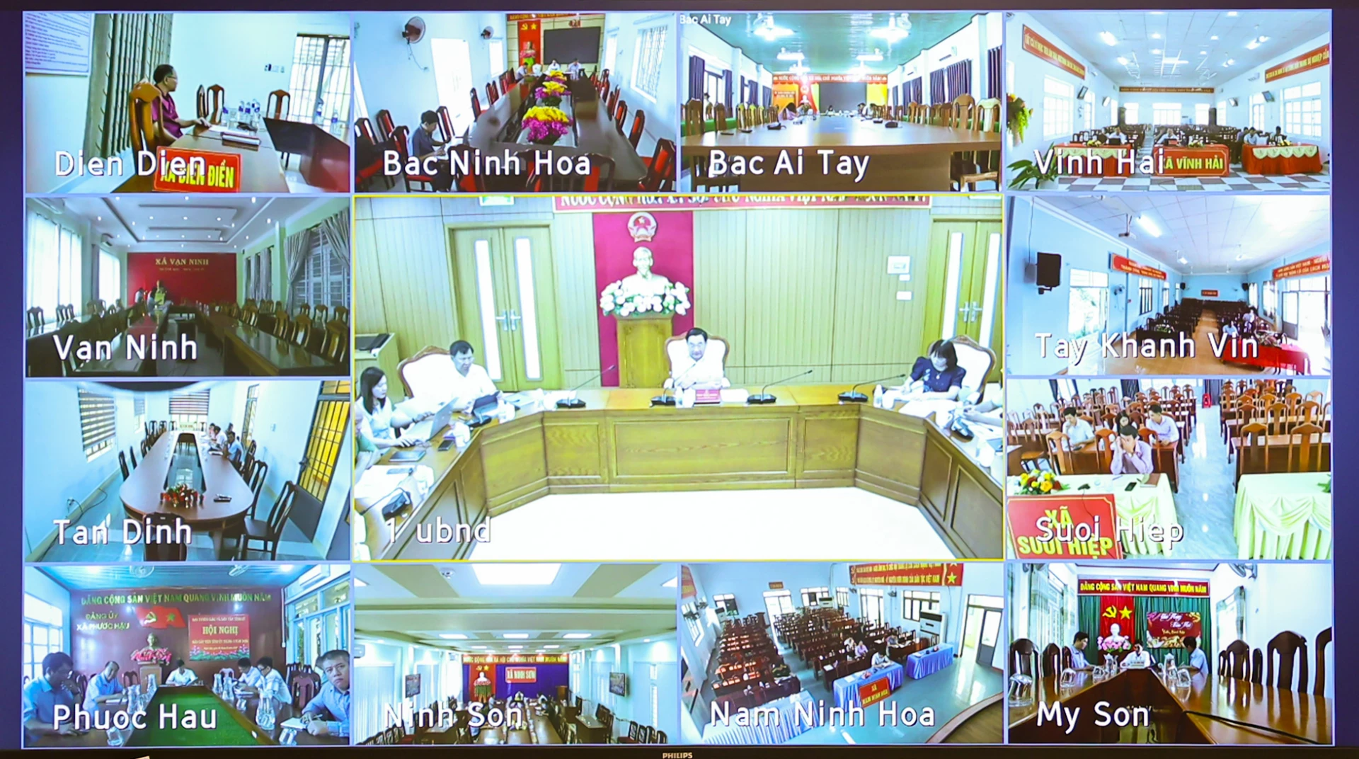 Cuộc họp được trực tuyến đến 48 xã trên địa bàn tỉnh.