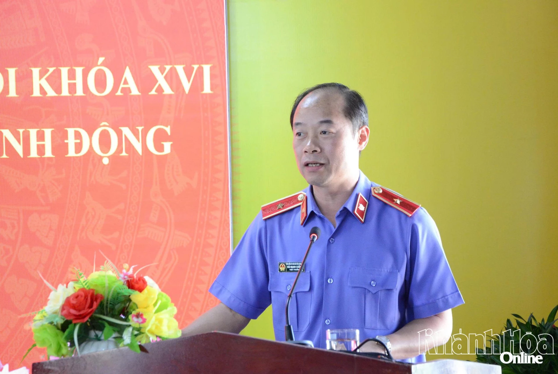 Ông Bùi Mạnh Cường trình bày chương trình hành động.