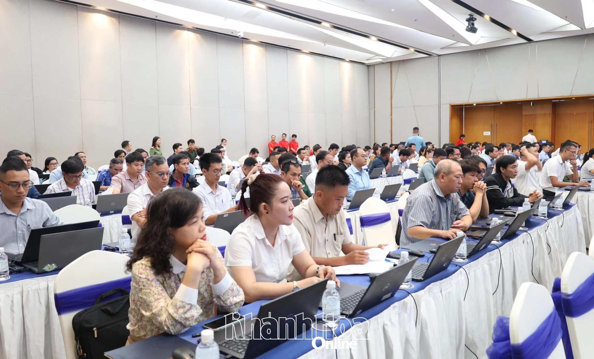 Các đại biểu tham dự đào tạo và diễn tập thực chiến ứng phó sự cố an ninh mạng.