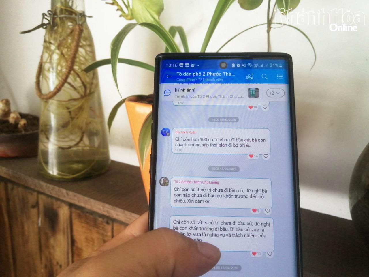 Các nhóm Zalo cộng đồng được 
các địa phương 
tạo lập, tuyên truyền những quy định 
liên quan 
đến cuộc bầu cử.