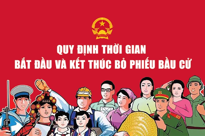 [Infographic] Quy định thời gian bắt đầu và kết thúc bỏ phiếu bầu cử