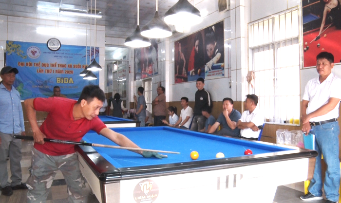 24 tay cơ tranh tài Giải billiards xã Suối Hiệp năm 2026 