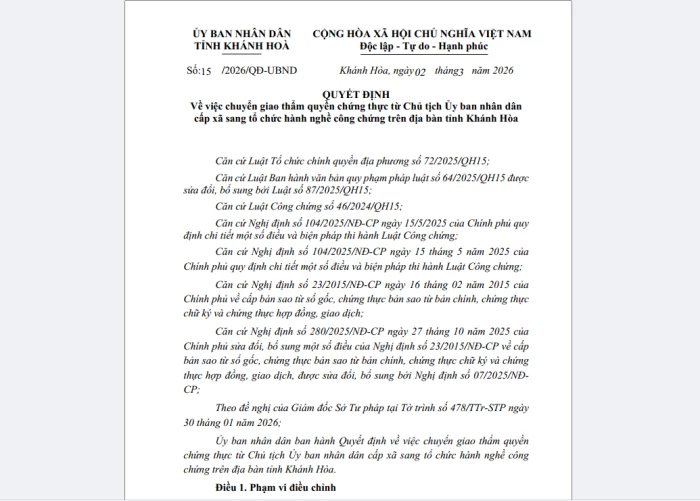 Chuyển thẩm quyền chứng thực sang tổ chức công chứng