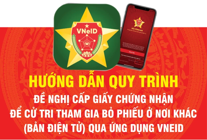 Hướng dẫn quy trình đề nghị cấp giấy chứng nhận để cử tri tham gia bỏ phiếu ở nơi khác (bản điện tử) qua ứng dụng VNeID