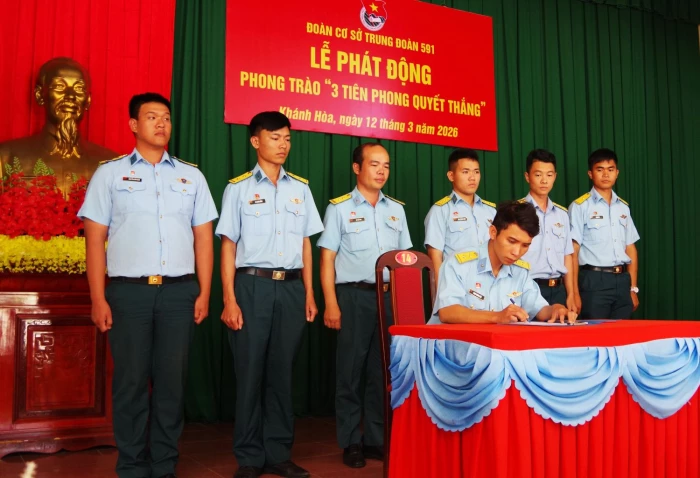 Đoàn cơ sở Trung đoàn 591 phát động phong trào thi đua “3 Tiên phong quyết thắng”
