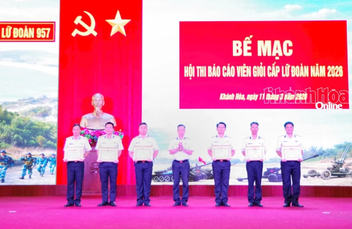 Lữ đoàn 957 tổ chức Hội thi báo cáo viên giỏi năm 2026