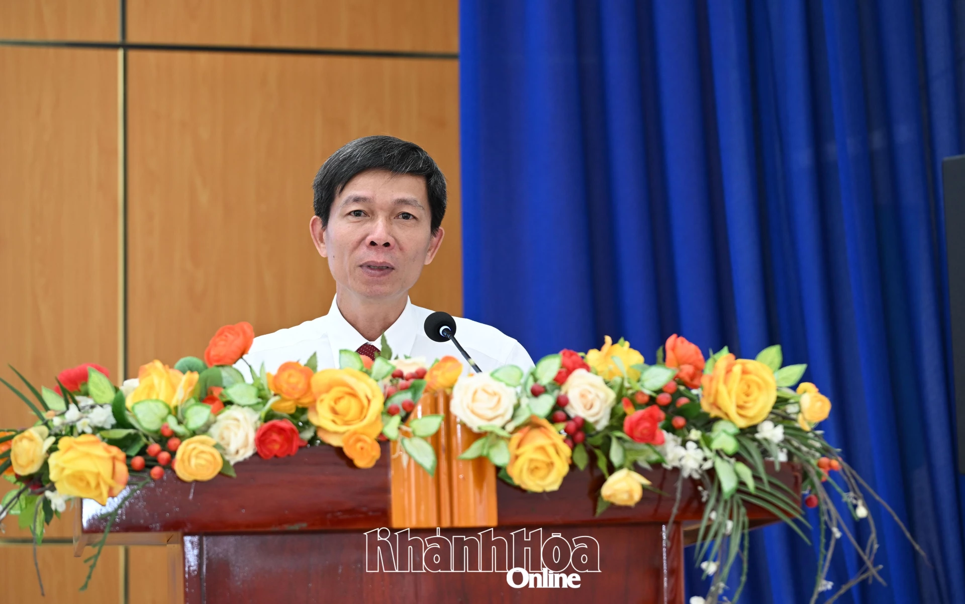 Ông Nguyễn Văn Minh phát biểu nhận nhiệm vụ. 