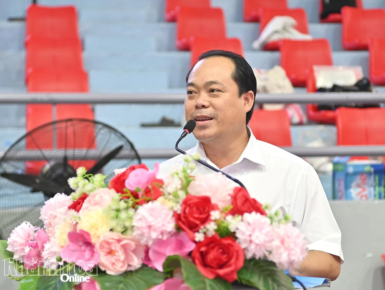 Ông Phan Đức Cường-Giám đốc Trung tâm Dịch vụ thi đấu thể thao, Phó Trưởng Ban tổ chức giải phát biểu khai mạc.