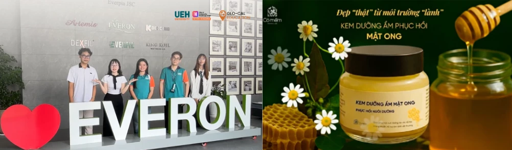 Chiến dịch “Mở cửa thấy Everon” của nhóm sinh viên năm nhất ngành Truyền thông số và Thiết kế đa phương tiện và Bộ sản phẩm tái định vị thương hiệu “Cỏ Mềm” của nhóm học viên cao học Khoa Kinh doanh quốc tế.