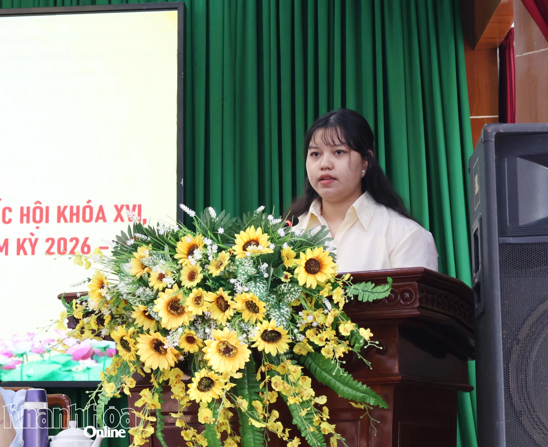 Cao Thị Thanh Lịch trình bày chương trình hành động.