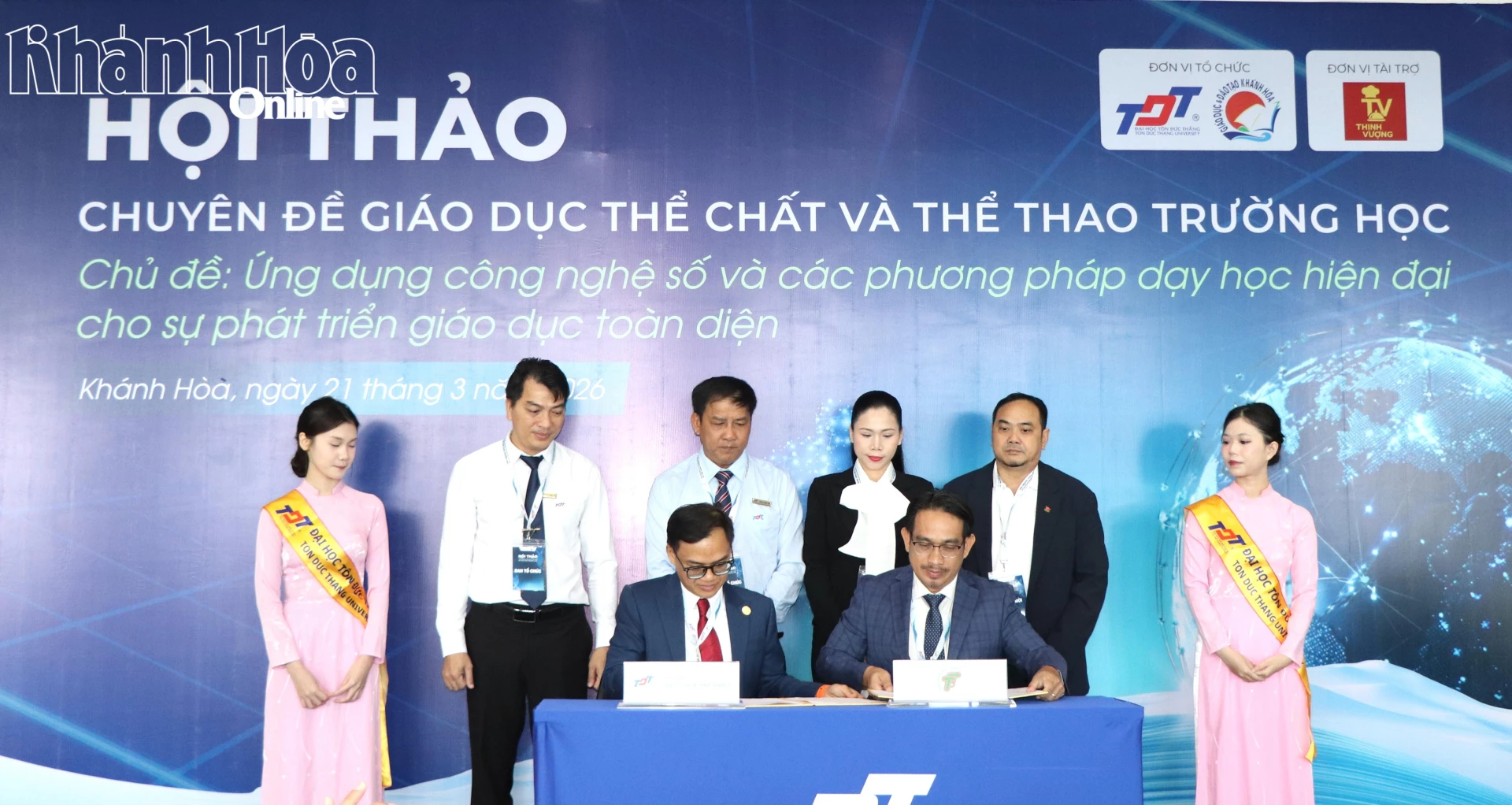 Khoa Khoa học thể thao - Trường Đại học Tôn Đức Thắng và Trung tâm Huấn luyện và Thi đấu Thể dục Thể thao TP. Hồ Chí Minh ký kết thỏa thuận hợp tác.
